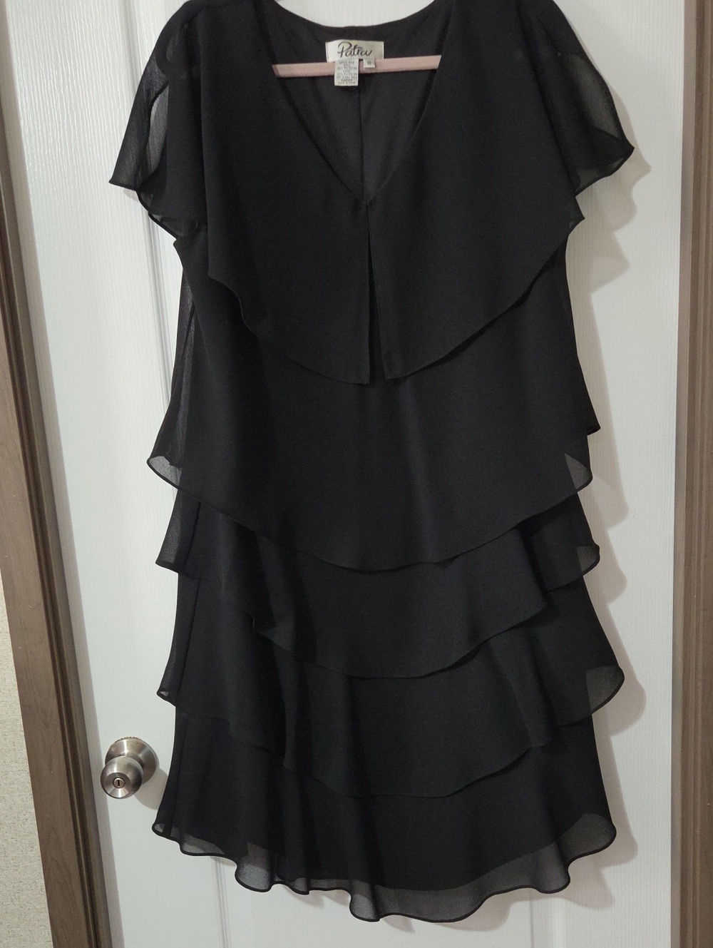 Patra Black Layered Midi Dress